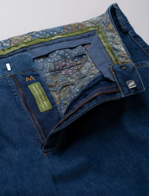 Meyer Slim Fit Super Stretch Denim Jeans - 4122S Dublin. 17 Blue-Stone