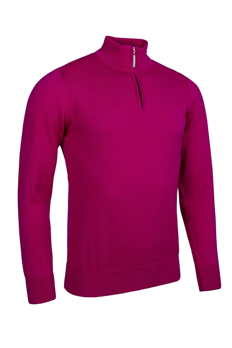 Mens Denver Quarter Zip Cotton Lightweight Sweater