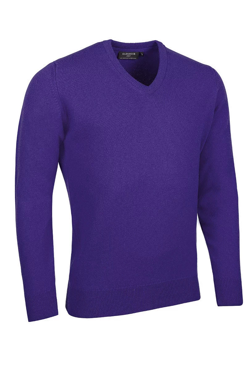 Mens Lomand V Neck Lambswool Midweight Sweater