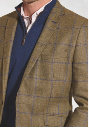 Brook Taverner Tailored Fit Breedon Fern Check Wool Jacket