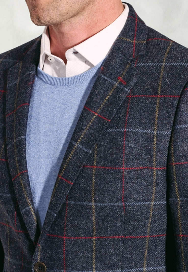 Excellent Brook Taverner Haincliffe Check Wool Jacket For Sale