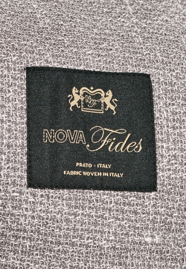 Lowe Silver Grey Textured Italian Linen Blend Tailored Fit Jacket
