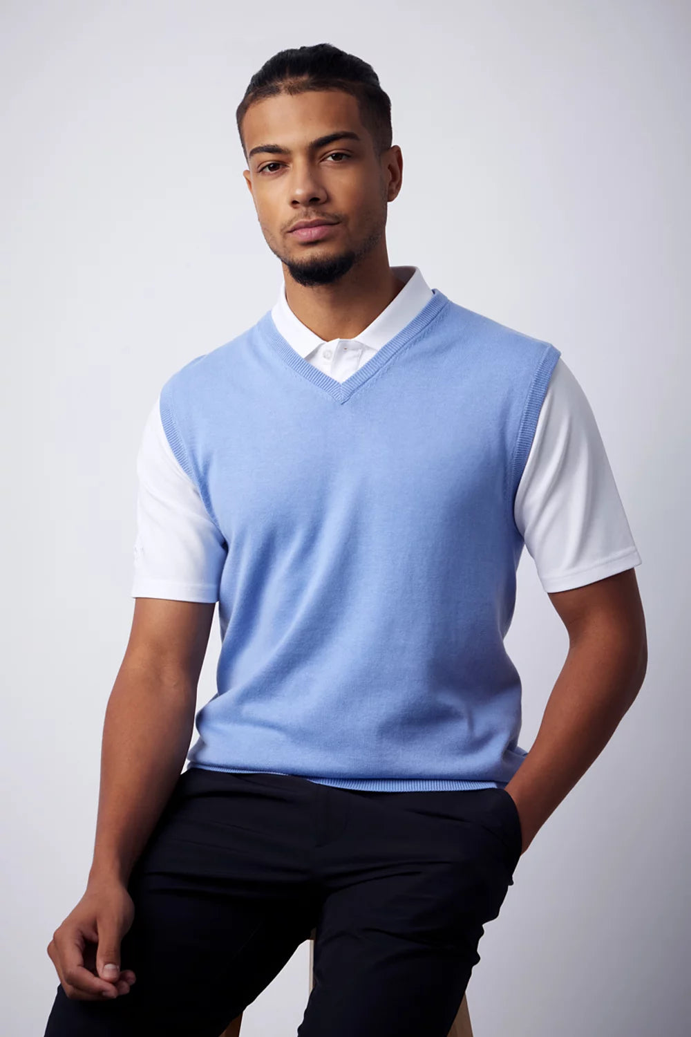Mens V Neck Cotton Lightweight Thornton Golf Slipover