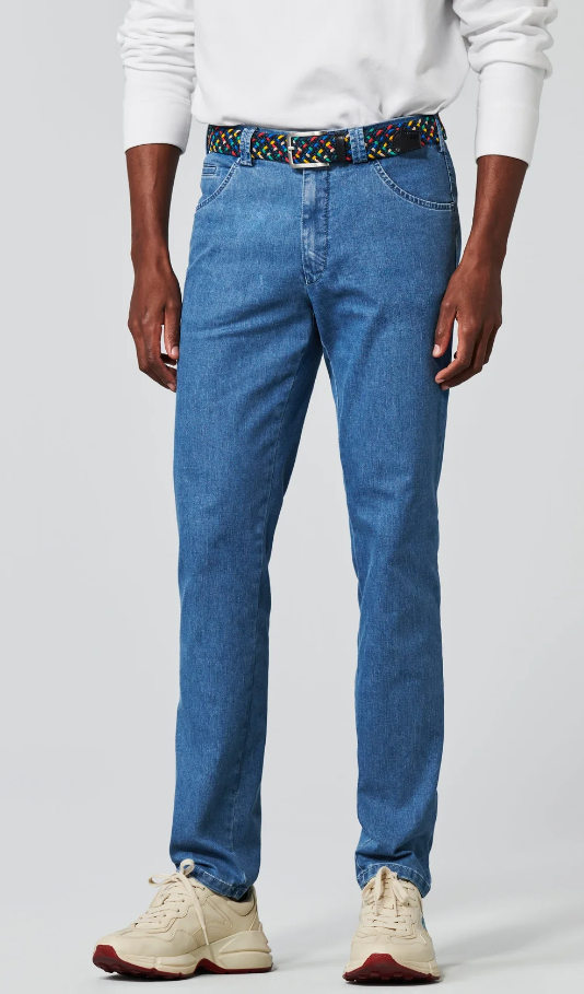 Meyer Slim Fit  Super Stretch Denim Jeans - 4122S Dublin.  16 Light Blue