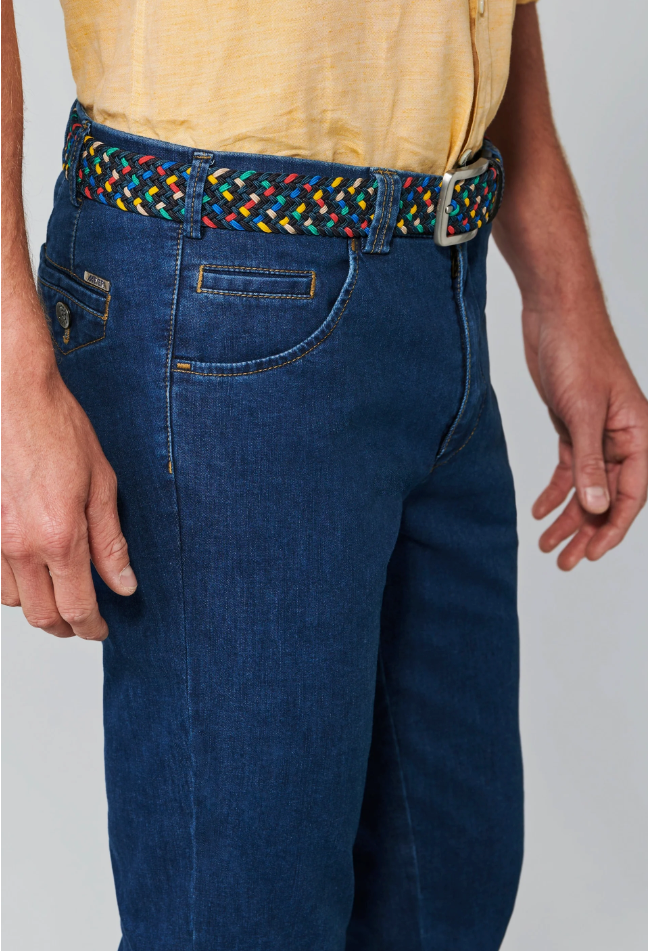 Meyer Slim Fit  Super Stretch Denim Jeans - 4122S Dublin.  17 Blue-Stone