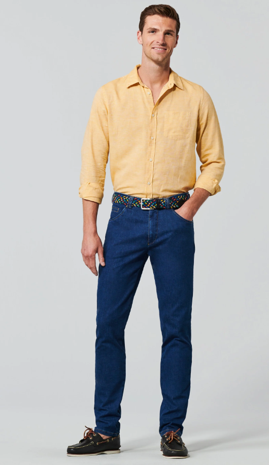 Meyer Slim Fit  Super Stretch Denim Jeans - 4122S Dublin.  17 Blue-Stone