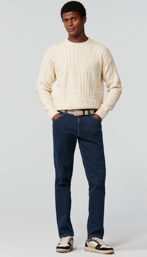Meyer Slim Fit  Super Stretch Denim Jeans - 4541 Dublin.  17 Blue-Stone