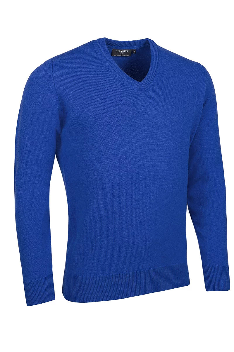 Mens Lomand V Neck Lambswool Midweight Golf Sweater