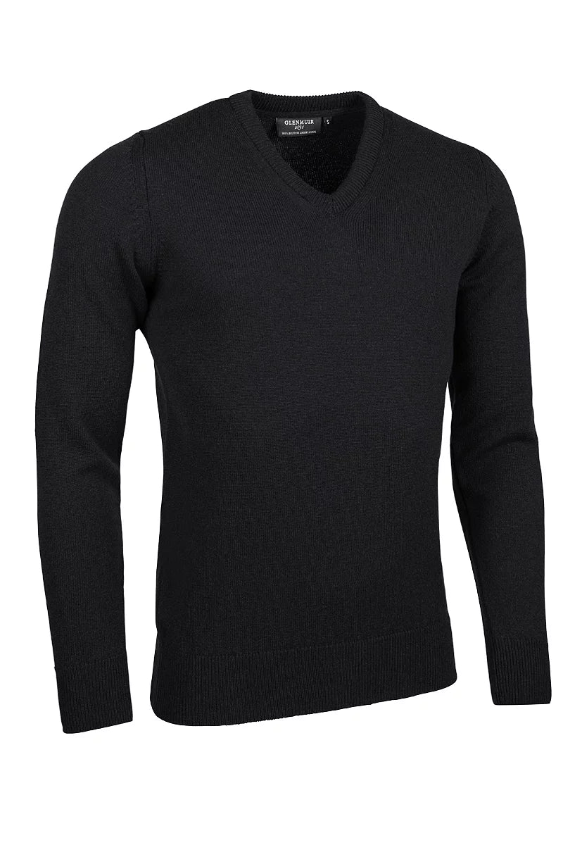 Mens Lomand V Neck Lambswool Midweight Golf Sweater
