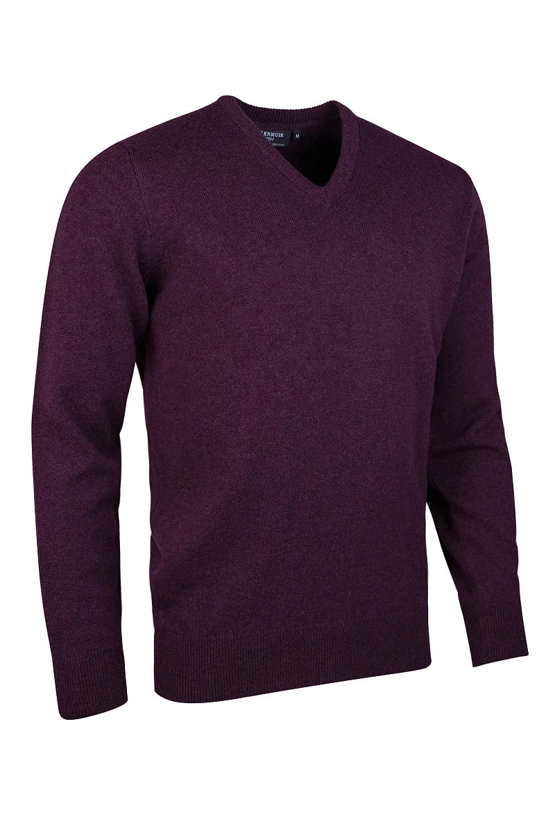 Mens Lomand V Neck Lambswool Midweight Golf Sweater