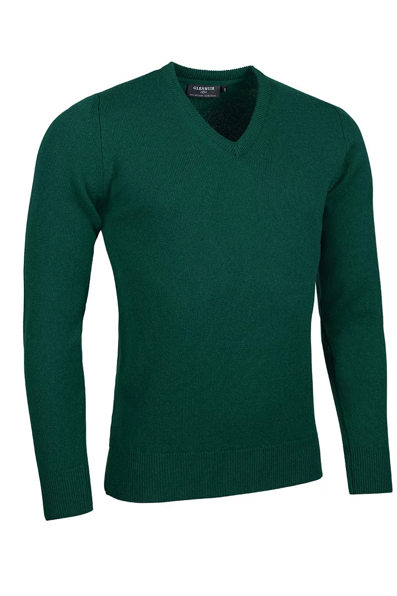 Mens Lomand V Neck Lambswool Midweight Golf Sweater