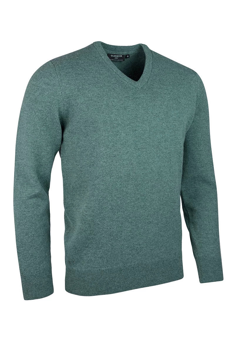 Mens Lomand V Neck Lambswool Midweight Golf Sweater