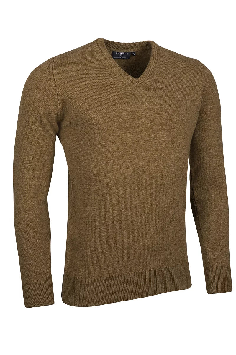 Mens Lomand V Neck Lambswool Midweight Golf Sweater