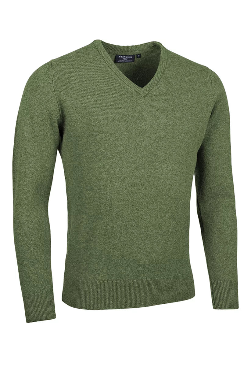 Mens Lomand V Neck Lambswool Midweight Golf Sweater