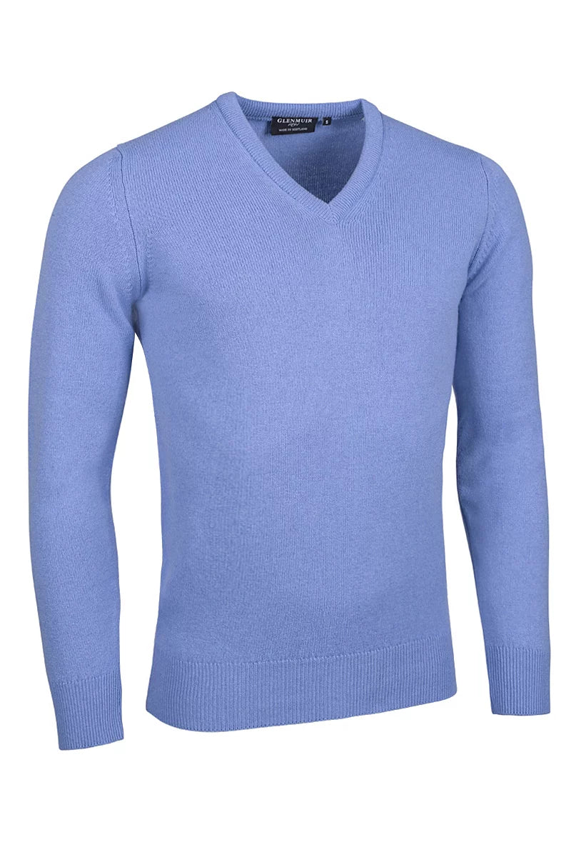 Mens Lomand V Neck Lambswool Midweight Golf Sweater