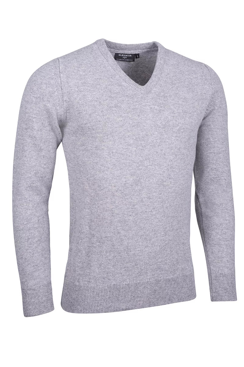 Mens Lomand V Neck Lambswool Midweight Golf Sweater