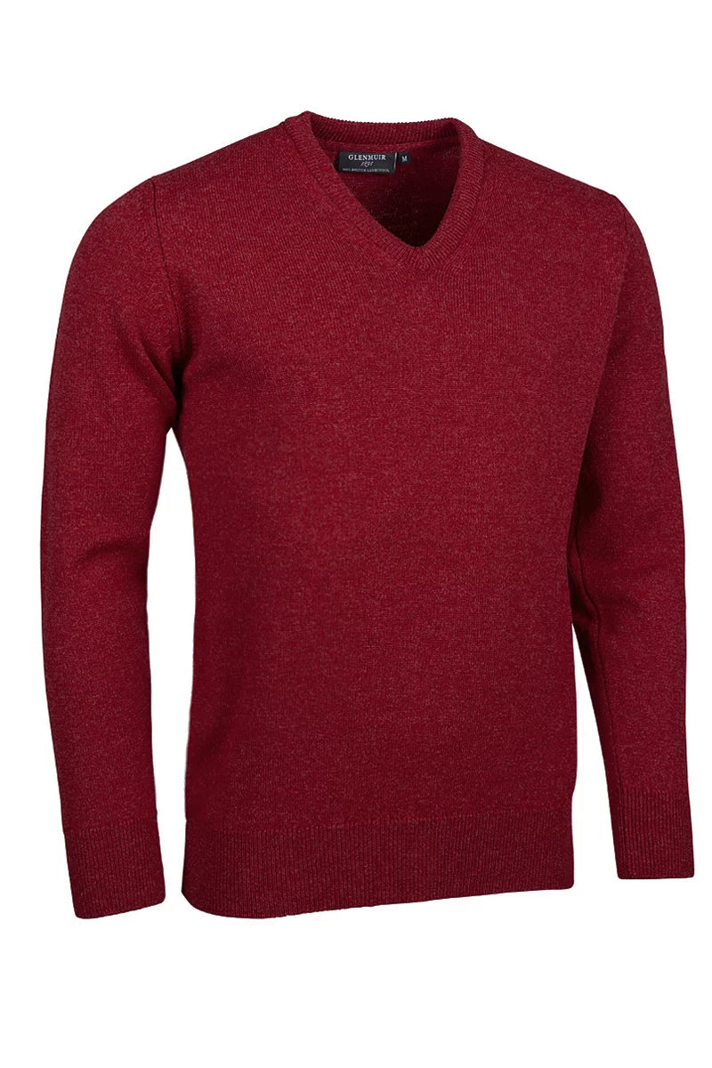Mens Lomand V Neck Lambswool Midweight Golf Sweater