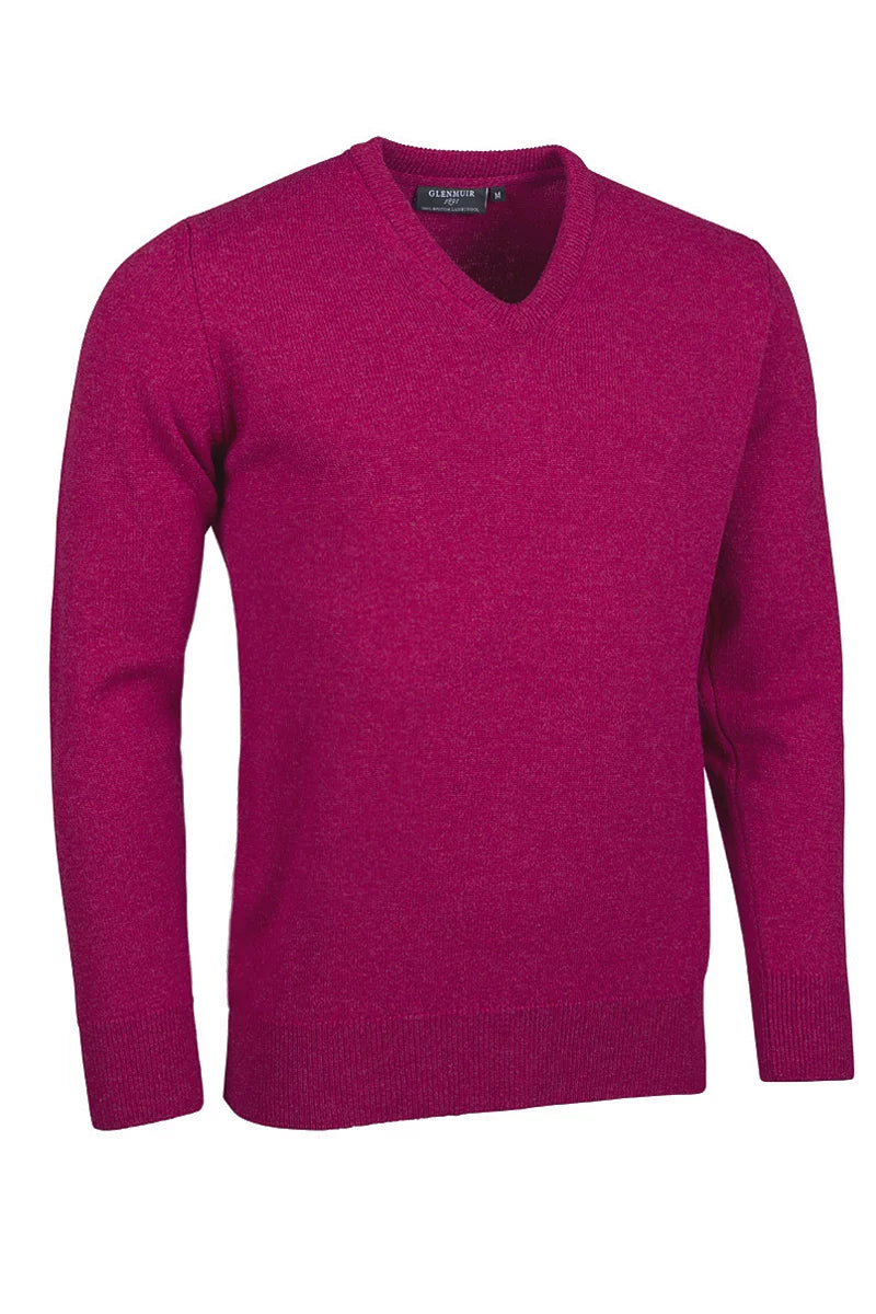 Mens Lomand V Neck Lambswool Midweight Golf Sweater