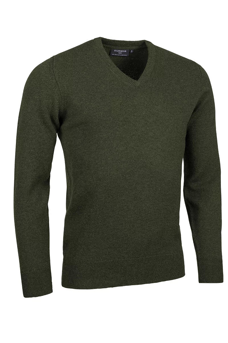 Mens Lomand V Neck Lambswool Midweight Golf Sweater