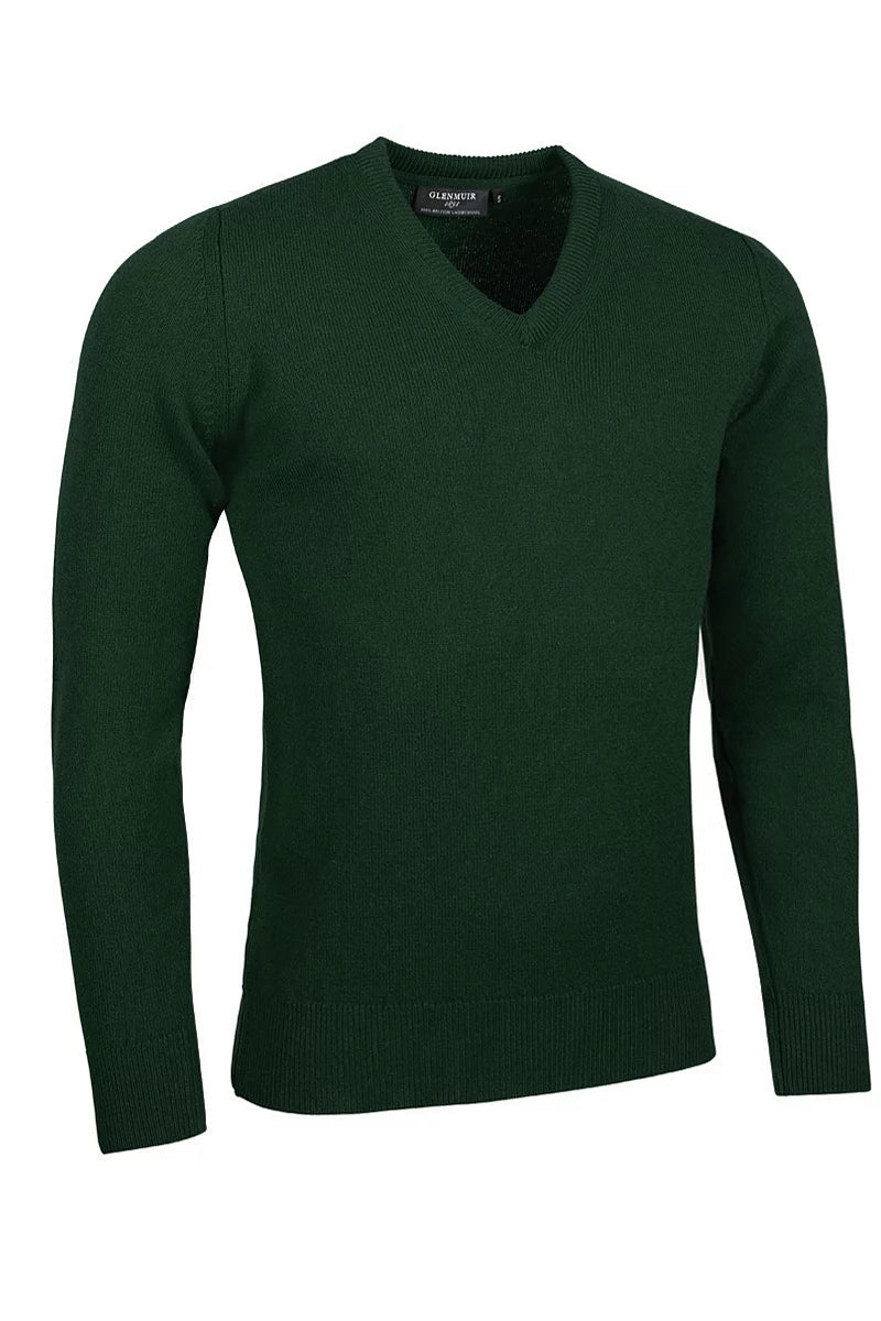 Mens Lomand V Neck Lambswool Midweight Golf Sweater