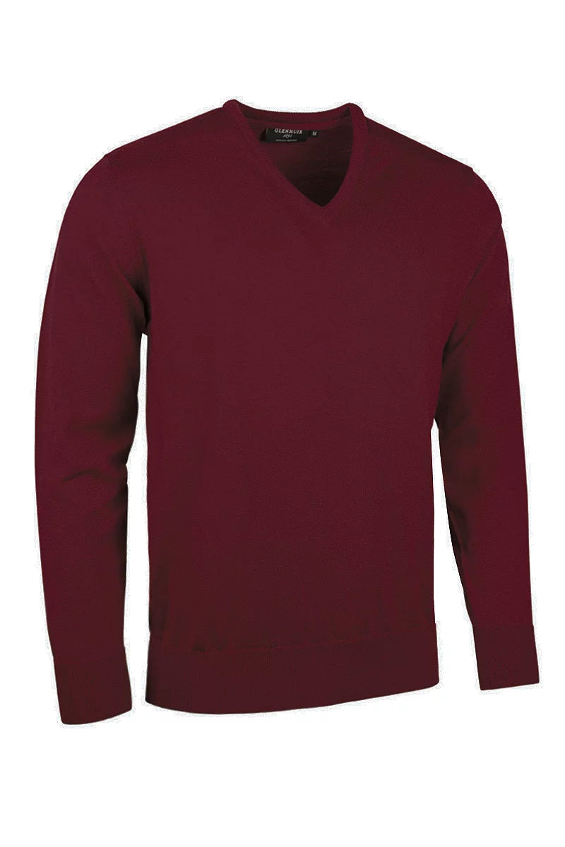 Mens V Neck Merino Wool Lightweight Wilkie Golf Sweater