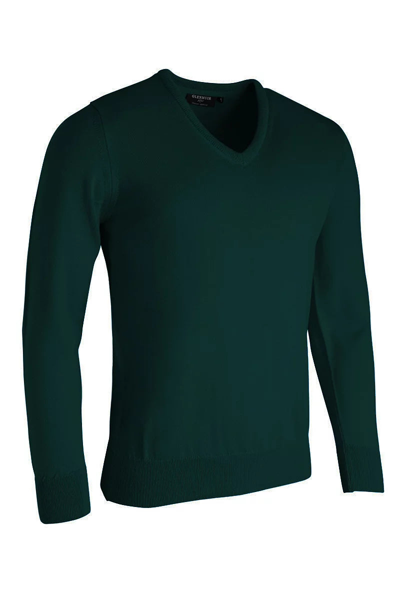 Mens V Neck Merino Wool Lightweight Wilkie Golf Sweater