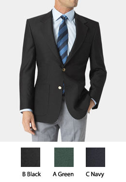 Patch Pocket Club Blazer | Mens Black Patch Pocket Blazer | Brook Taverner Henley Blazer