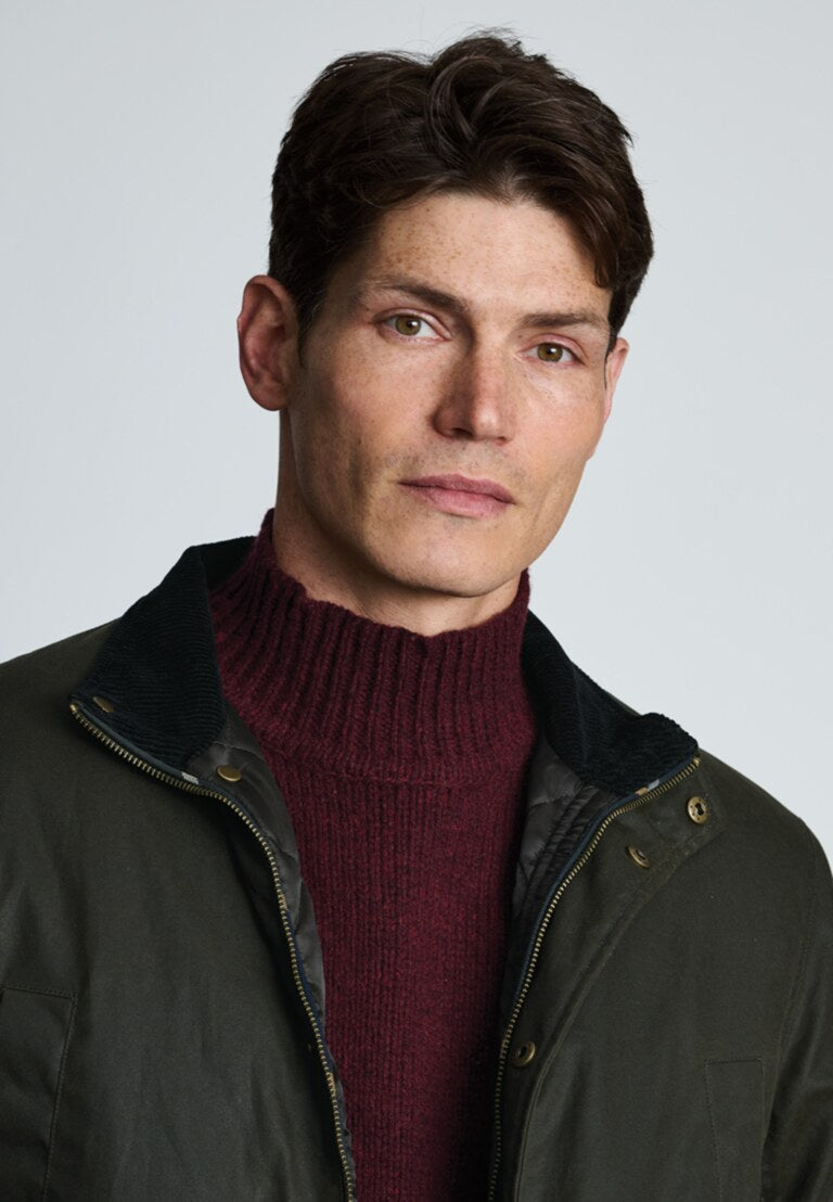 Berkley Dark Olive Padded Waxed Cotton Jacket