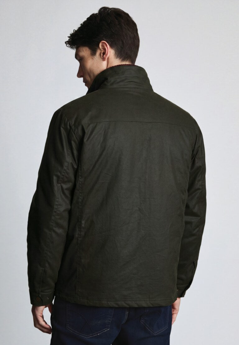 Berkley Dark Olive Padded Waxed Cotton Jacket