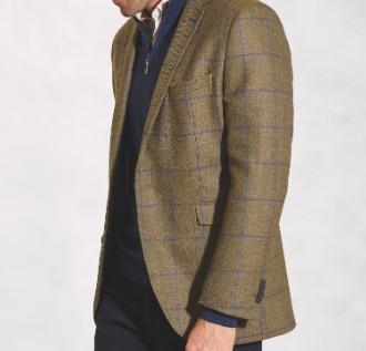 Brook Taverner Tailored Fit Breedon Fern Check Wool Jacket