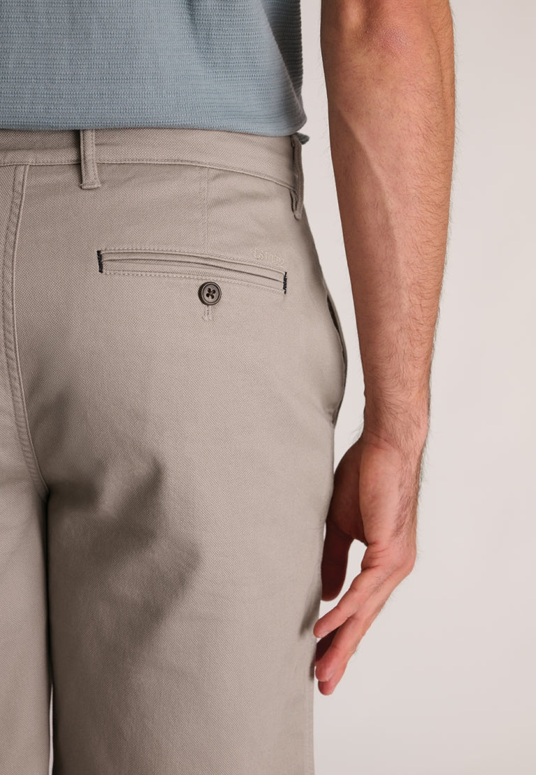 Brosnan Textured Stretch Cotton Regular Fit Chino Shorts