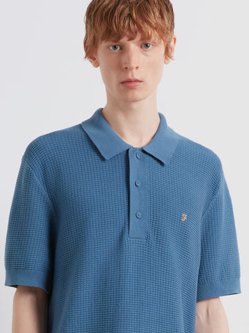 FARAH Thornley F4GSG024 - Knitted Polo Shirt. Available in 3 Shades.