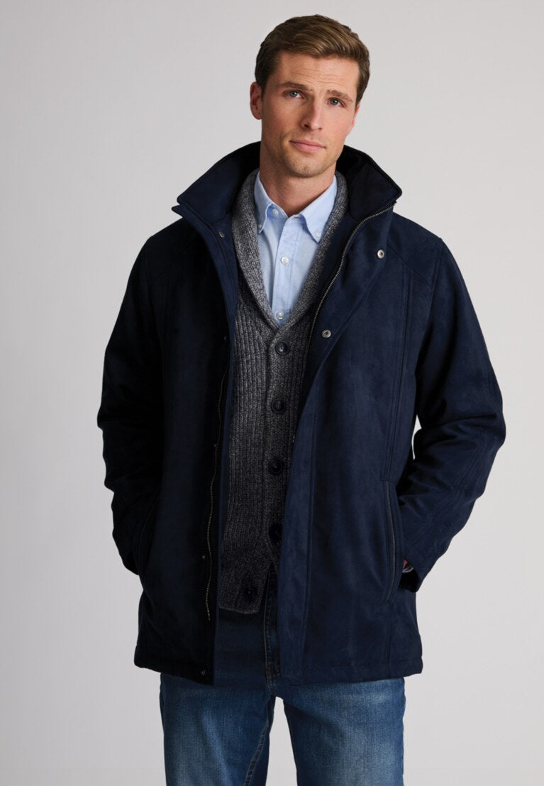 Niven Dark Sand Faux Suede Padded Jacket
