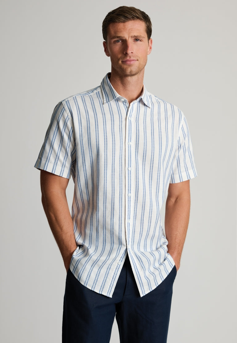 47043 Slub Stripe Short Sleeve Shirt
