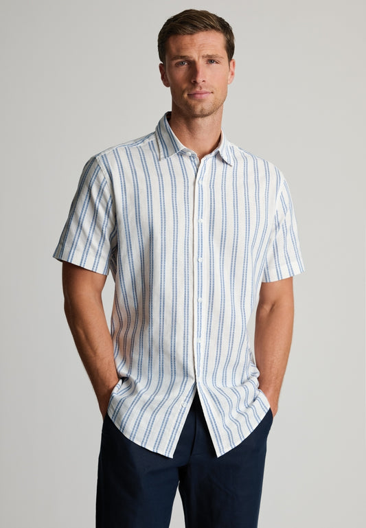 47043 Slub Stripe Short Sleeve Shirt