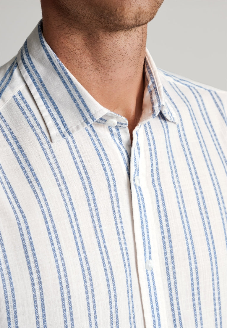 47043 Slub Stripe Short Sleeve Shirt