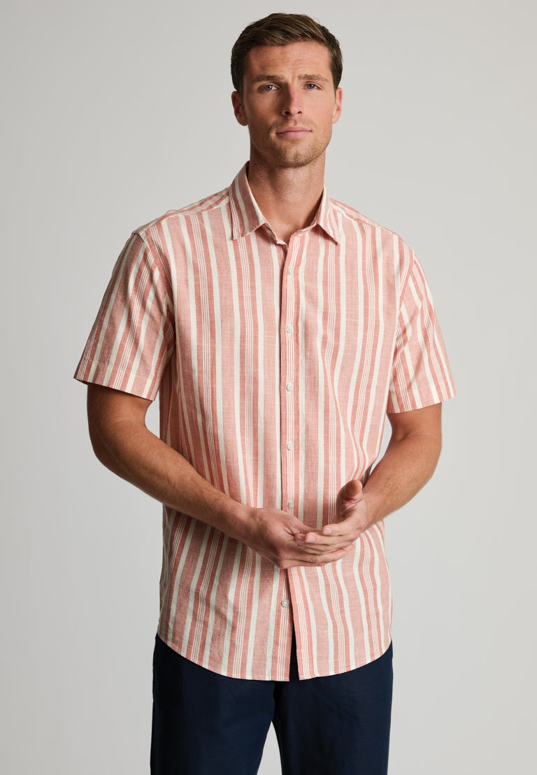 47043 Slub Stripe Short Sleeve Shirt
