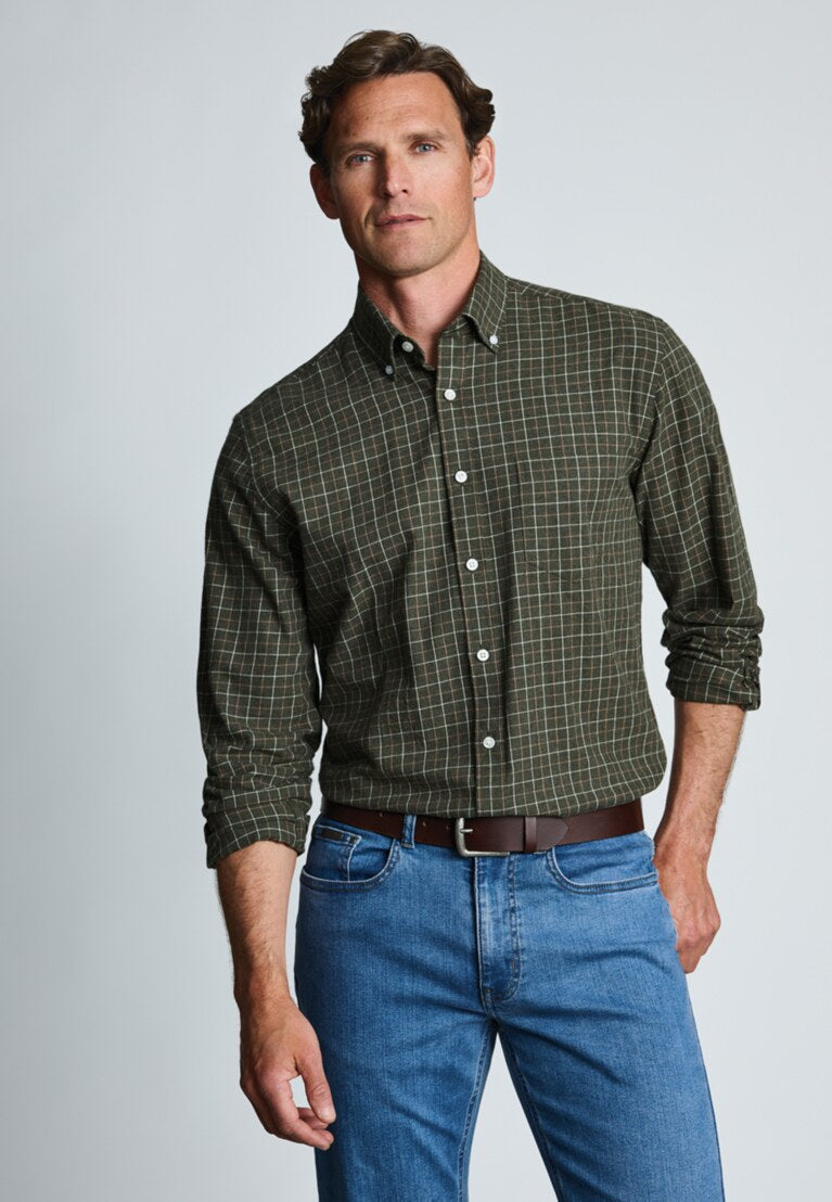 Regular Fit Multicolour Tattersall Check Cotton Shirt