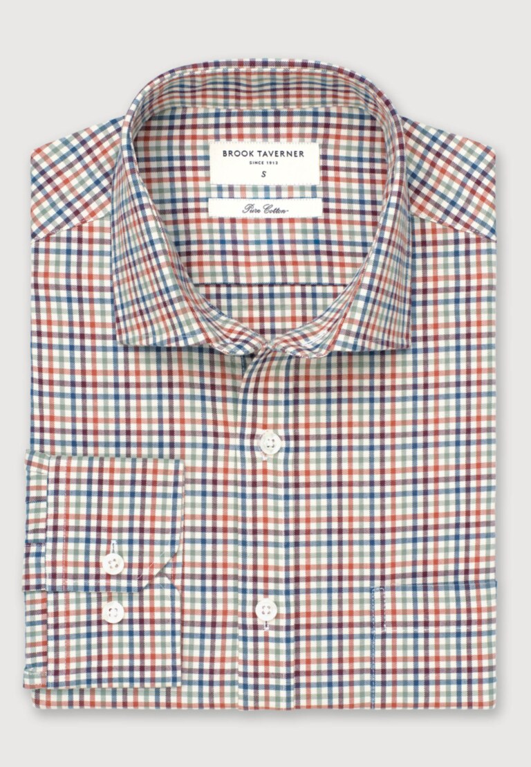 Regular Fit Multicolour Tattersall Check Cotton Shirt