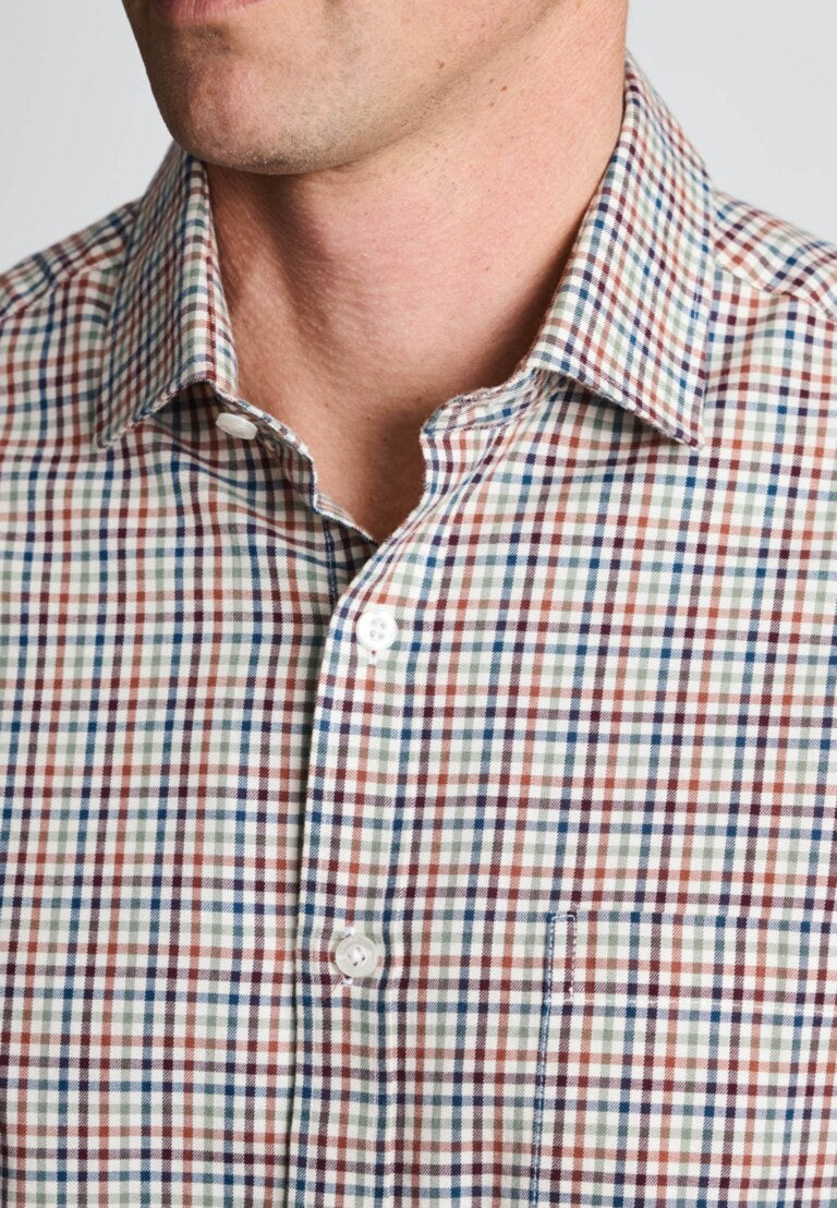 Regular Fit Multicolour Tattersall Check Cotton Shirt