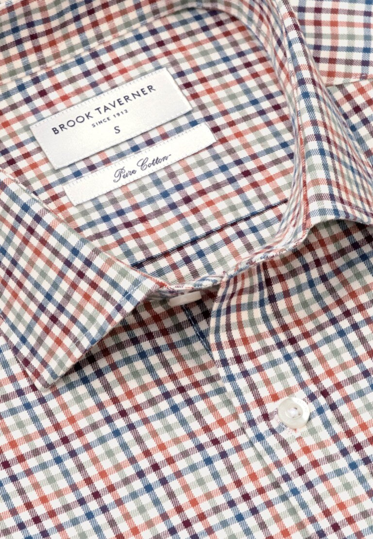 Regular Fit Multicolour Tattersall Check Cotton Shirt