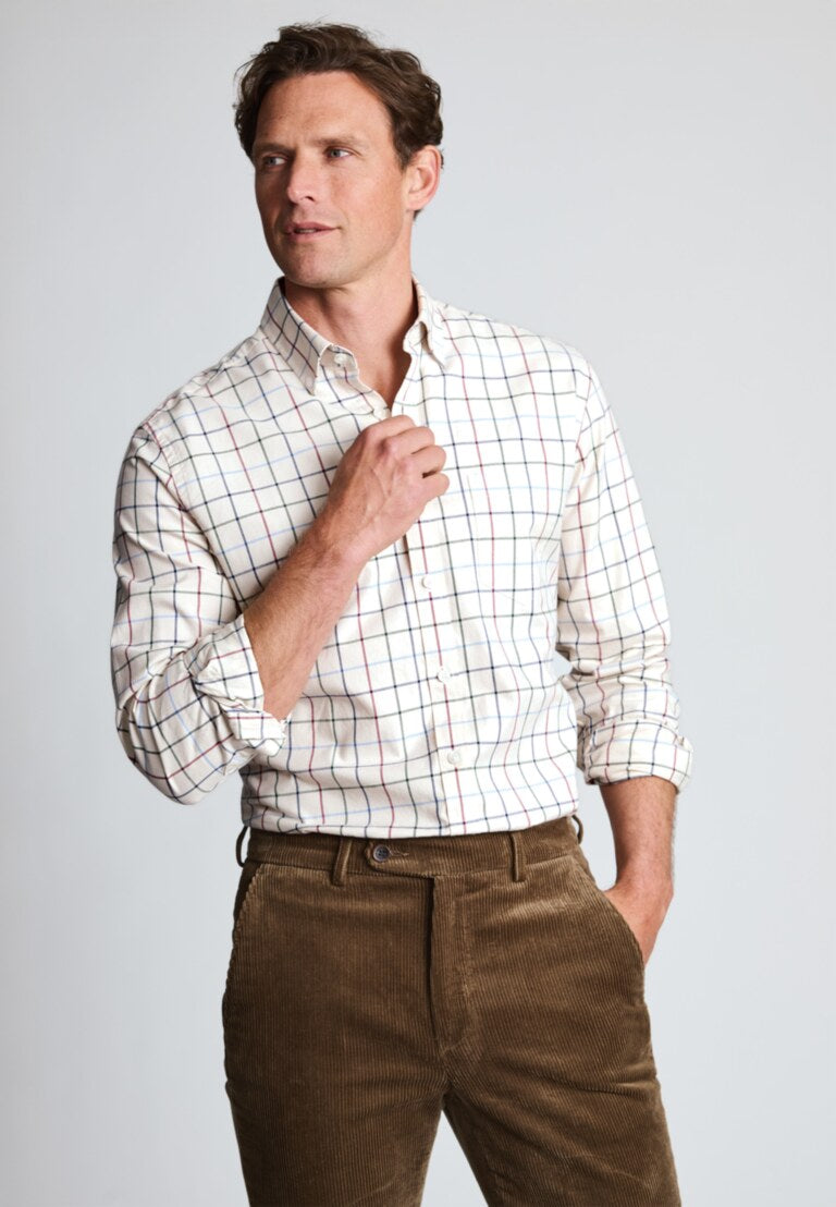 Regular Fit Multicolour Tattersall Check Cotton Shirt