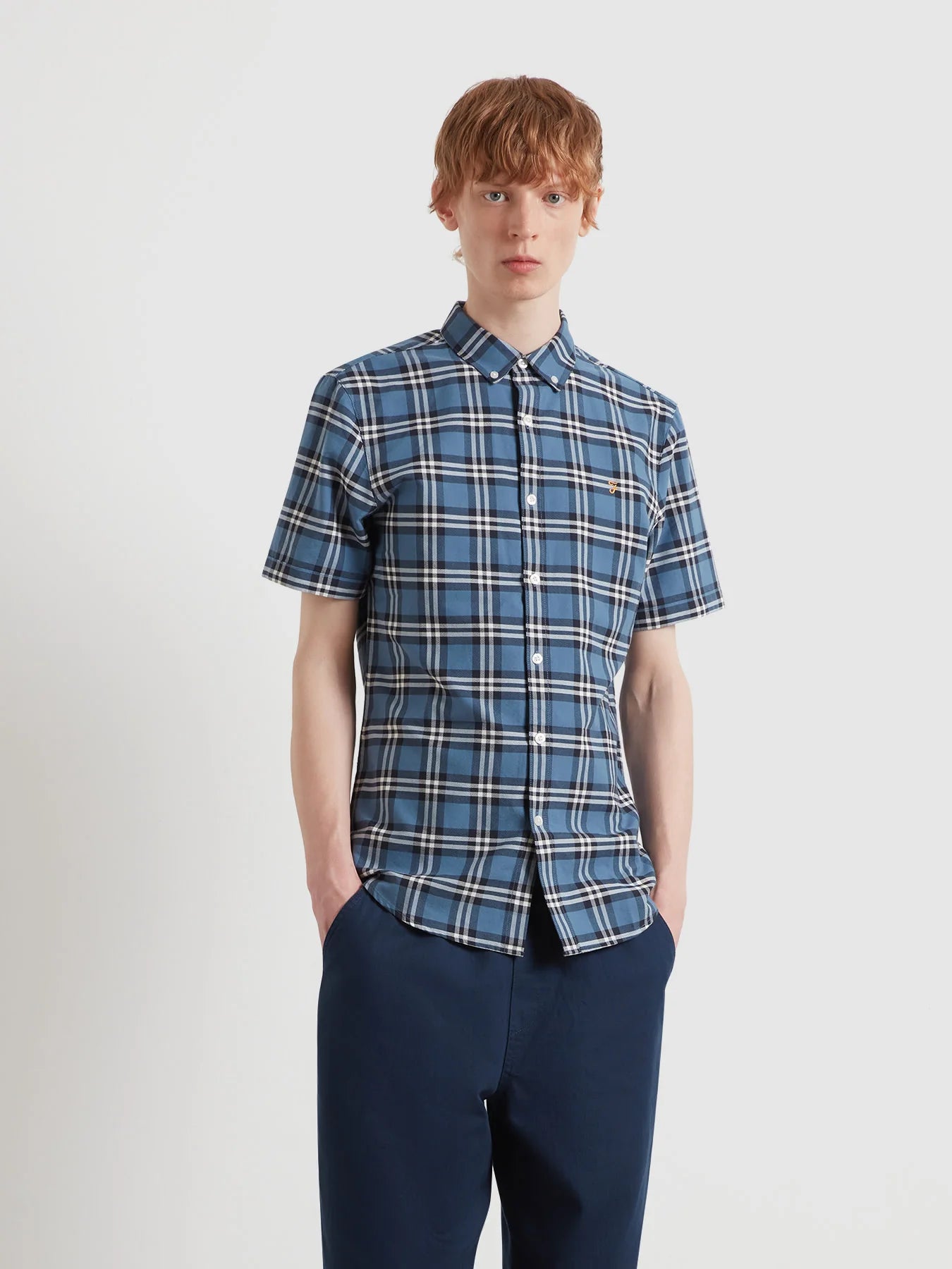 Brewer F4WSG010 - Check Short Sleeve Shirt. Available in 2 shades