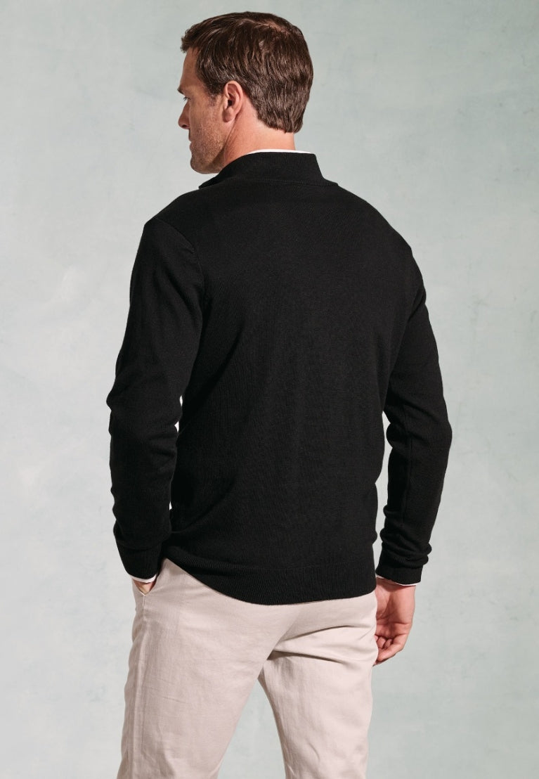 Copenhagen Taupe Cotton Merino Zip Neck Jumper