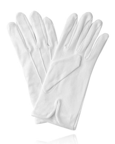 White Cotton Glove 2008 With Palm Vent