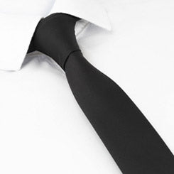 Plain Black Polyester Tie