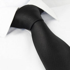Plain Black Silk Tie | Black Silk Tie | Mens Black Silk Tie | Silk Black Tie | Black Silk Ties For Men