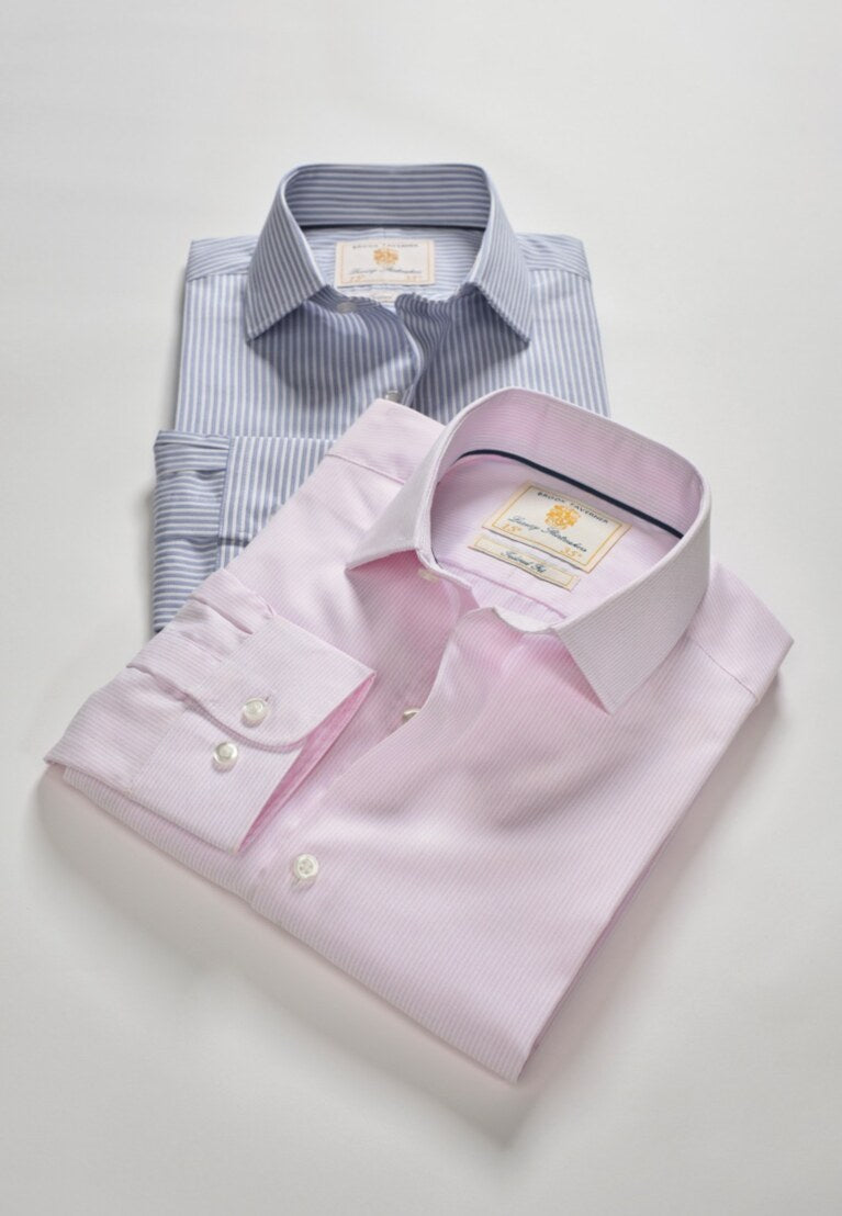 Regular Fit Blue Stripe Cotton Shirt