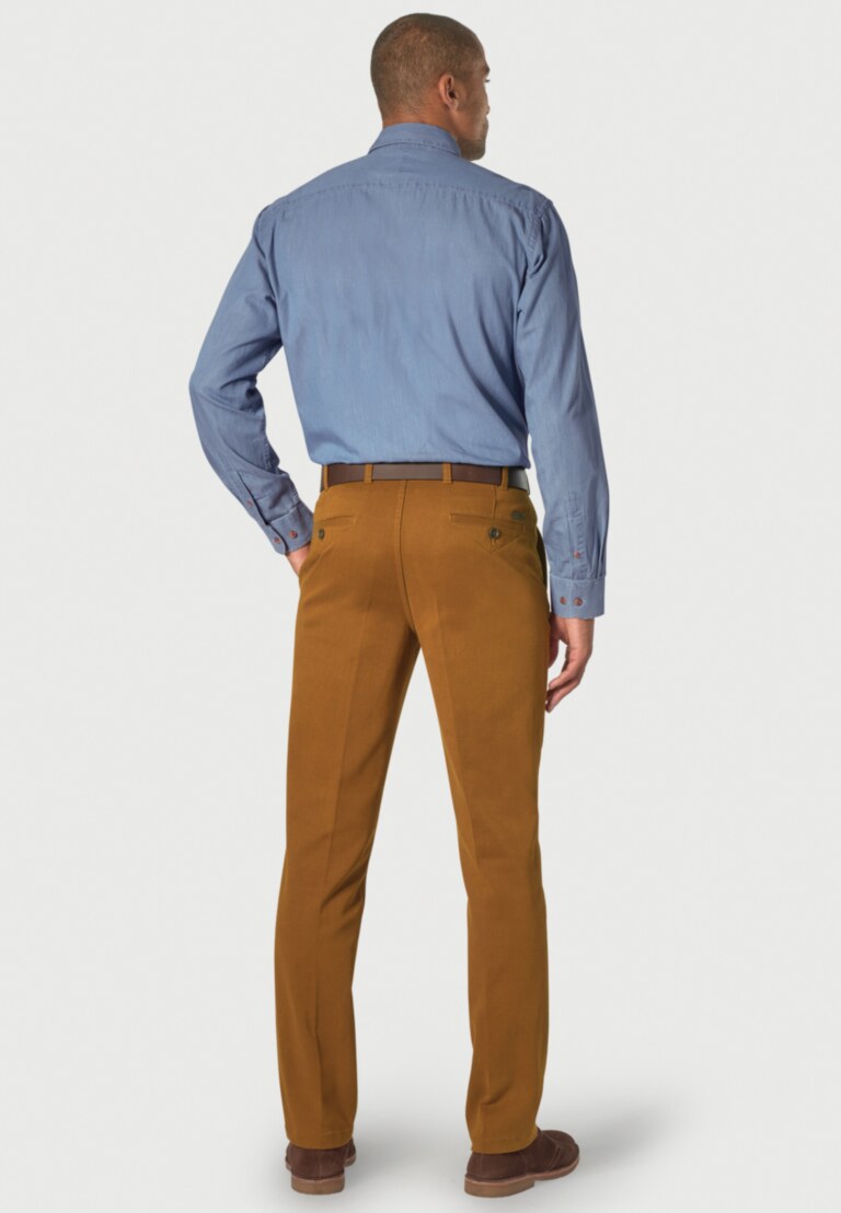 Tailored Fit Light Blue Chambray Cotton Shirt