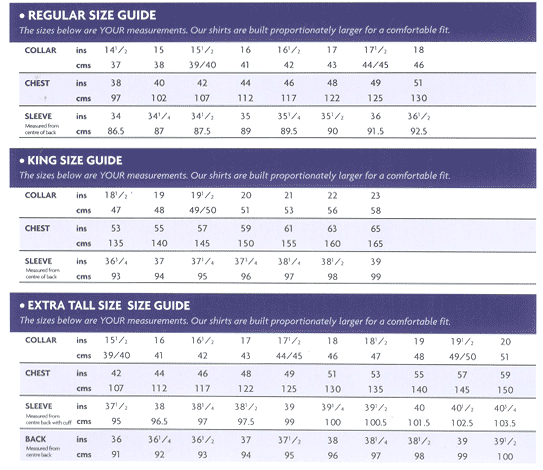 Double Two Sizing Chart